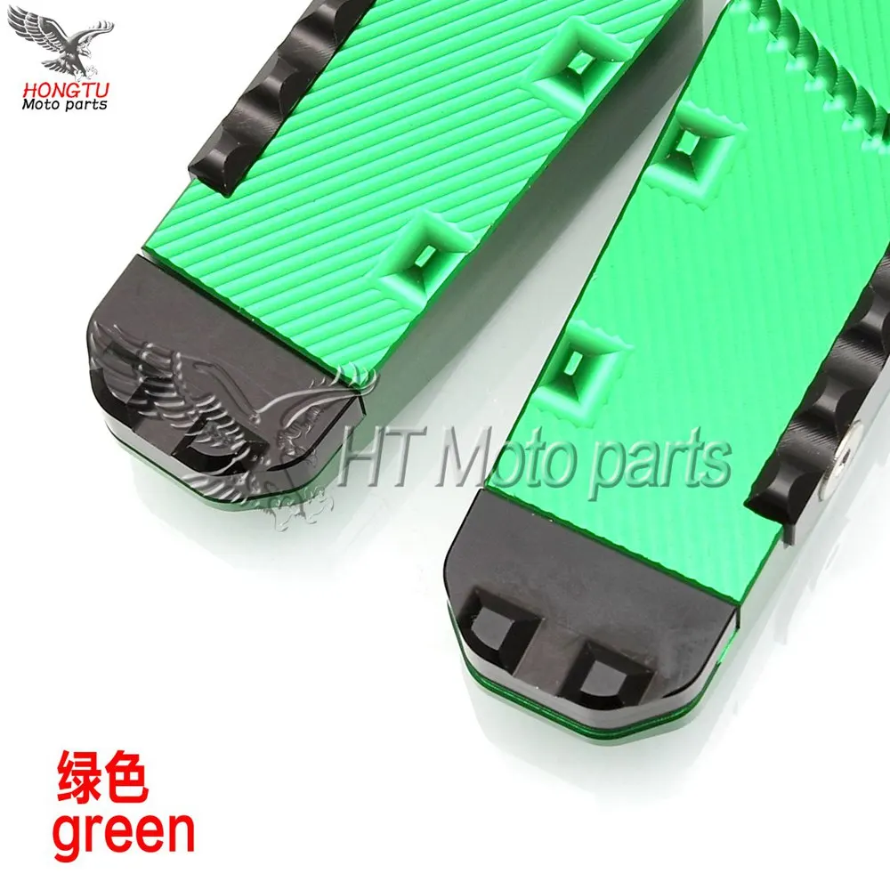 CNC 3D задняя подножка подножки педали для Yamaha YZF R25 R3 R15 MT-03 MT-25 MT-07 MT-09 FZ6 FZ1 T-MAX 500 530 XJ6 XS 700 - Цвет: Зеленый