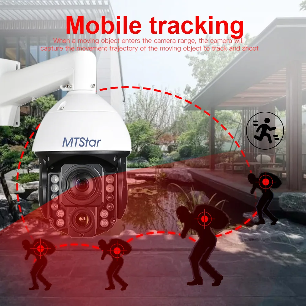 Zoom 36X 700 Metri Versione Notturna Laser Poe Auto Tracking Onvif P2P Ip Ptz Camera