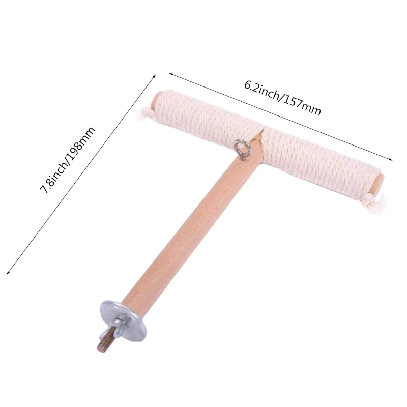 Natural Wood Bird Perch Stand T-shaped Bar Cotton Rope Cage Grinding Toy bird cage perches