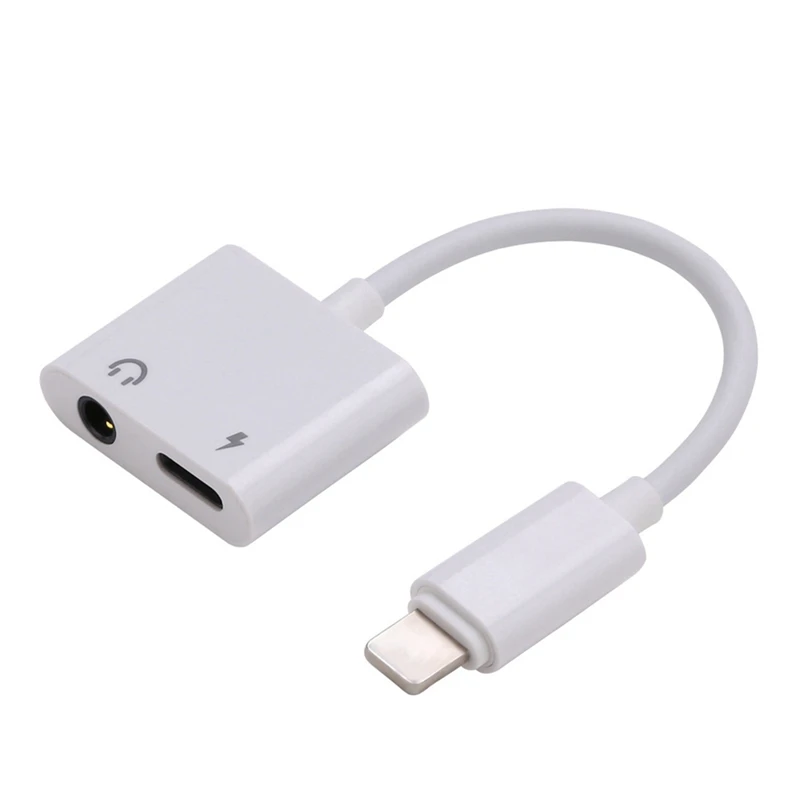 2 в 1 аудио адаптер для зарядки наушников кабель для iphone8/x/plus/ipad Aux Jack гарнитура для освещения 3,5 мм для наушников разветвитель