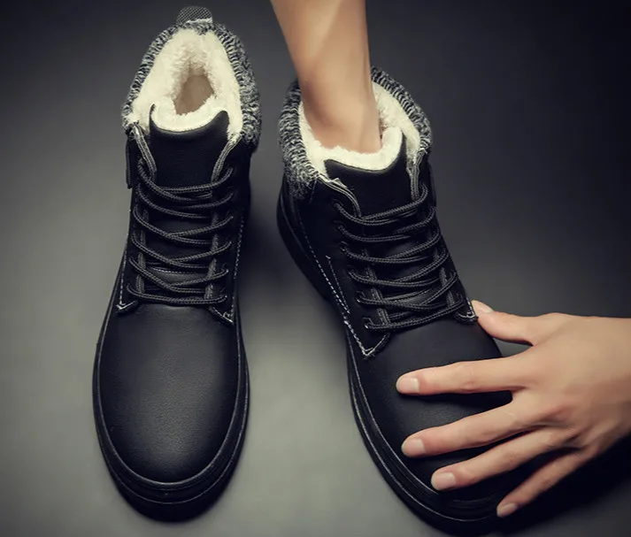 Мужские зимние ботинки; теплые зимние ботинки Martin с Плюшевым Мехом; botas hombre; Модная Повседневная Удобная спортивная мужская обувь; AODLEE