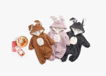 

Autumn Winter Clothes Baby Boy Girl Clothes Knitted Romper Hooded Long Sleeve Jumpsuit Bosysuit Outfit Clothes 0-3T
