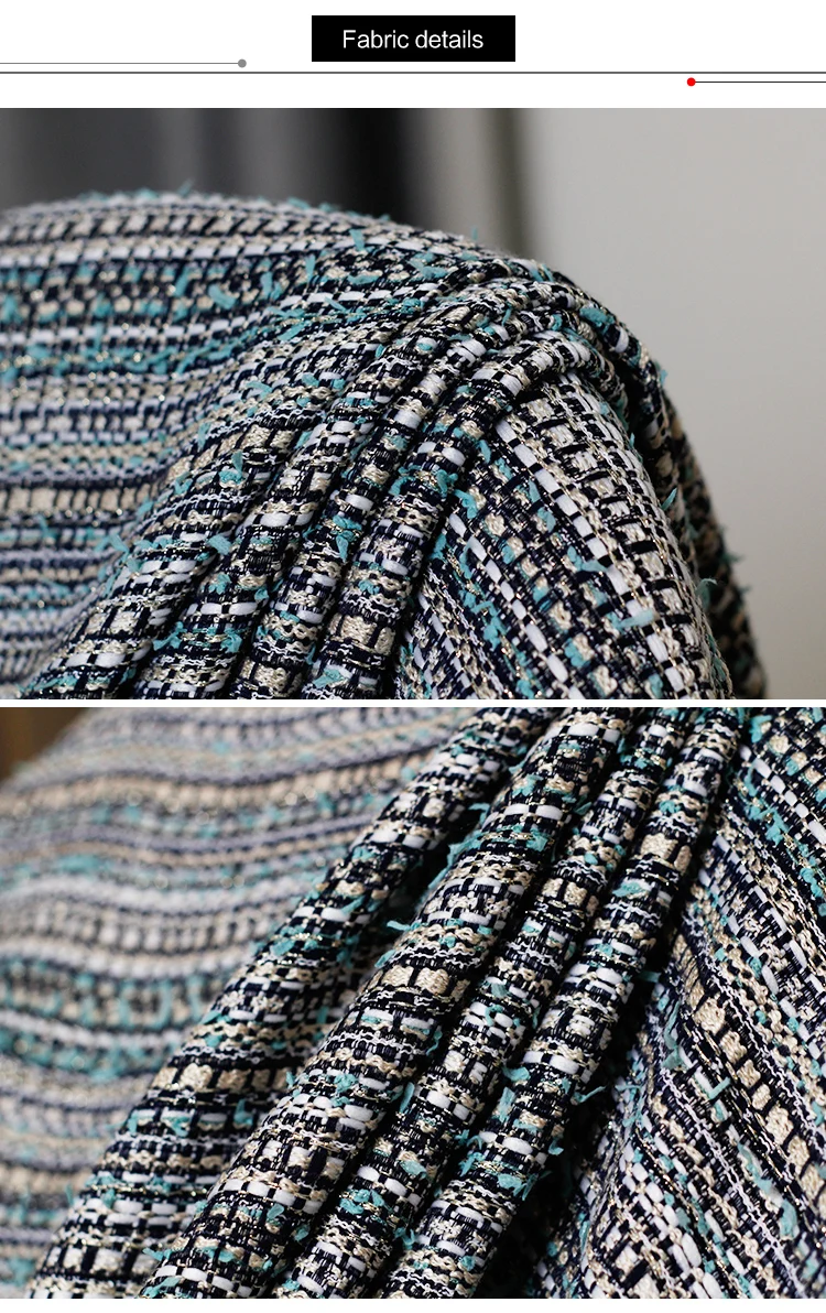 Ткань зеленая белая шерстяная твидовая ткань материалы для одежды Осенняя Женская куртка Костюм швейная ткань