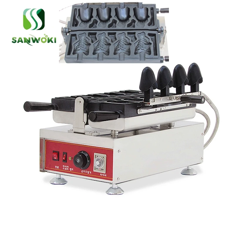 

110*80*52mm taiyaki maker machine with open mouth fish ice cream taiyaki making machine fish shape waffle cone maker pan