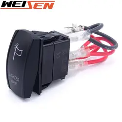 Interrupteur à bascule fouet éclairé au Laser bleu 20a 12V, compatible avec la plupart des SUV,ATV,UTV, moto, camion, Polaris,Kawasaki, 5 broches 
