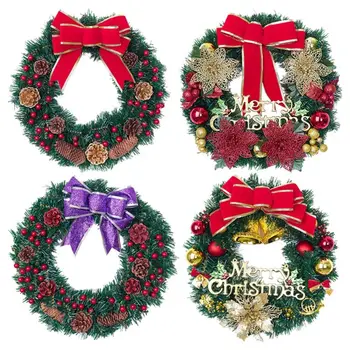 

40cm Christmas Wreath Hanging Front Door Wall Tree Ornament Pine Garland Decor