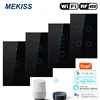 MEKISS US Smart touch switch Light switch WIFI network connection App smart control 1gang2gang3gang4gang AC110V220V interrupter ► Photo 1/6