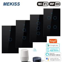 Wifi Smart Touch Lichtschakelaar Netwerkverbinding Tuya App Rf Wireless Remote Alexa Google Controle AC110V 220V Onderbreker