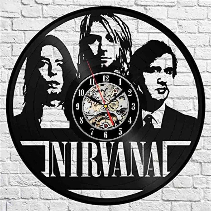 4 Nirvana модный дизайн черные 3D Виниловые настенные часы для дома комнаты Модный декор настенные стикеры поддержка Прямая - Цвет: 4