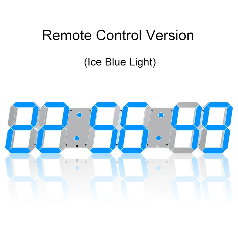 Multi Function Large Size Acrylic Mirror Wall Clock Creative Digital Clock 3D LED Timer