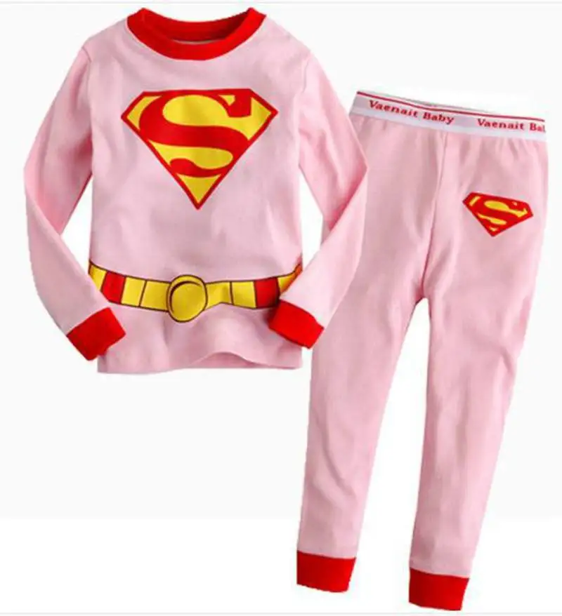 Осенне-зимние Детские пижамы с длинными рукавами, хлопок, детская одежда для сна, 1 комплект в партии