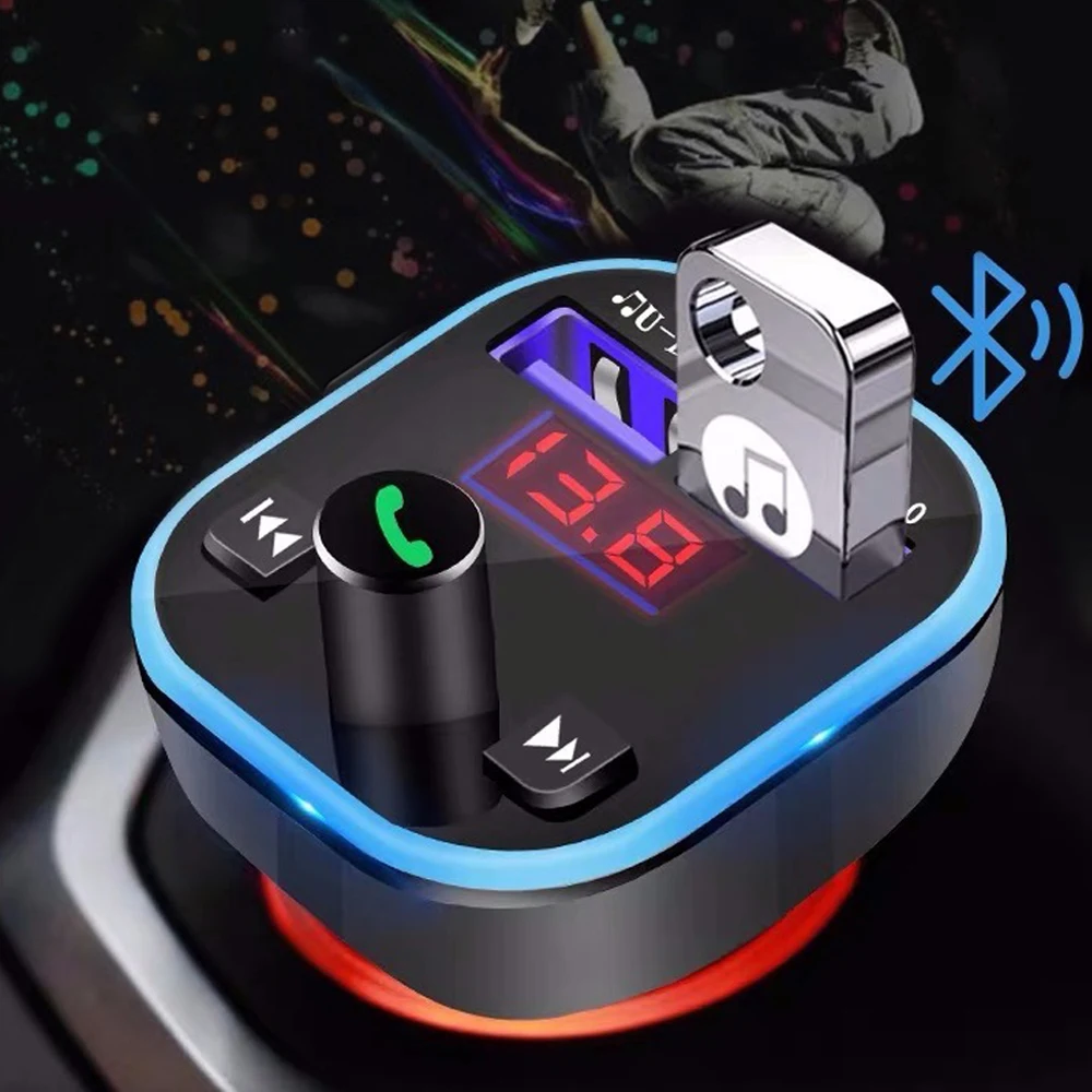 JINSERTA Bluetooth 5,0, fm-передатчик, двойной USB порт, зарядное устройство, fm-модулятор, mp3-плеер, автомобильная зажигалка, Bluetooth, Handfree, вызов