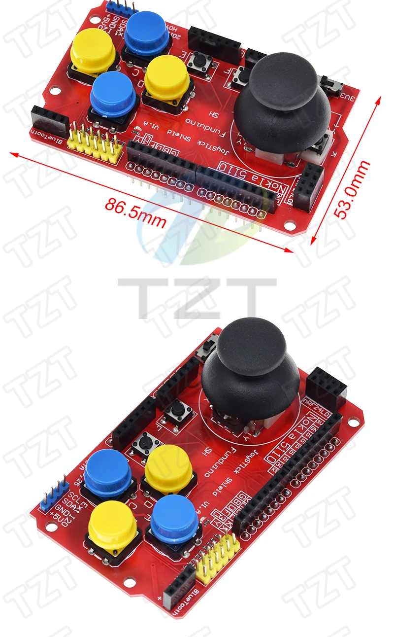 TZT 1/2/5PCS Joystick Shield für Arduino Erweiterungsplatine, analoge Tastatur- und Mausfunktion – Detail 2