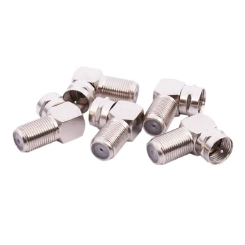 

5 Pcs F Type Female to Male F/M Adapter Right Angled RF Coax Connector