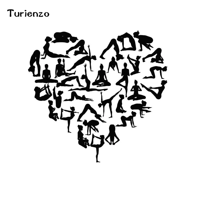Turienzo13.9 * 13 2 см Йога центр сердце девушка поза здоровье красота черный/белый
