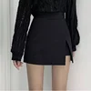 Mini Skirts Women Irregular Solid Side-slit Stretchy Korean Style Trendy Chic OL High Waist Female Bottom Popular Spring Autumn 2