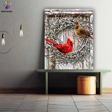 DIY картинки для раскраски по номерам с цветами две фотографии птиц Рисунок Живопись по номерам в рамке дома