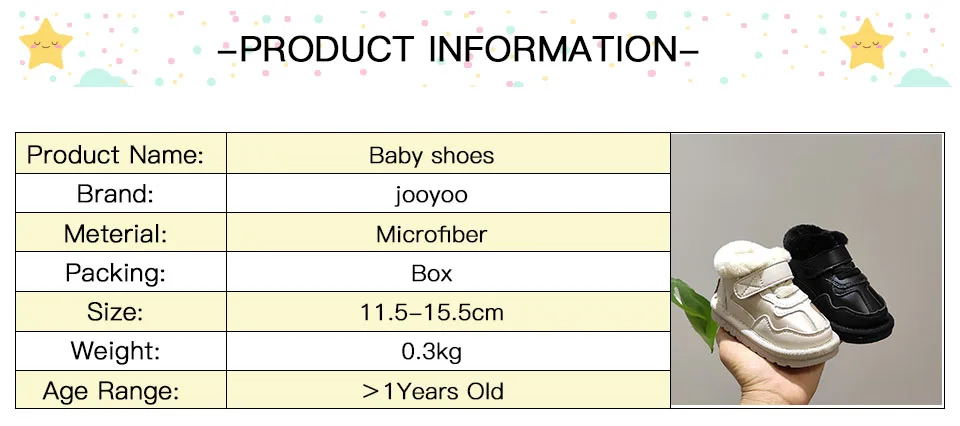 Winter Baby Toddler Shoes Winter Infant Baby Toddler Shoes Children's Cotton Boots Low-top Snow Boots Children Shoes
