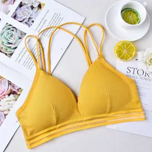 Спортивный бюстгальтер, французский треугольный бюстгальтер, тонкий плечевой ремень, красивый топ, сексуальный бюстгальтер, Одноцветный бюстгальтер