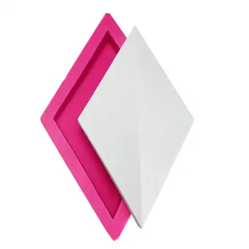 

Silicone Mould Rhombic Cement Wall Tile Decoration Flowerpot Silicone Mold TV Plaster Background Wall Mould Home Decoration