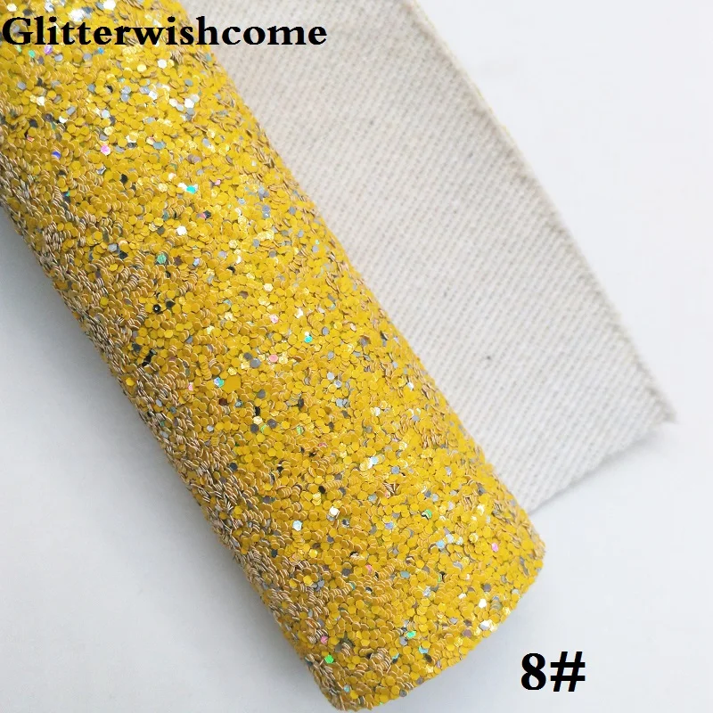 Glitterwishcome 30X134 см мини-рулон, блестящая ткань, винил для луков переливающийся с эффектом блестящей кожи Ткань Винил для луков, GM212 - Цвет: 8