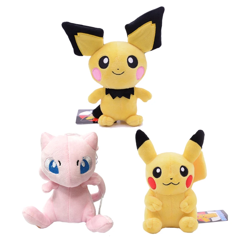 Плюшевые игрушки покемон пикачуэс 20 см Mew Pichu аниме периферийная мягкая кукла