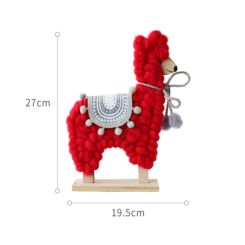 Скандинавские милые овечья шерсть войлок Рождественская деревянная елка украшения Новогодние Подарки настольные украшения для дома елочные игрушки куклы - Цвет: B
