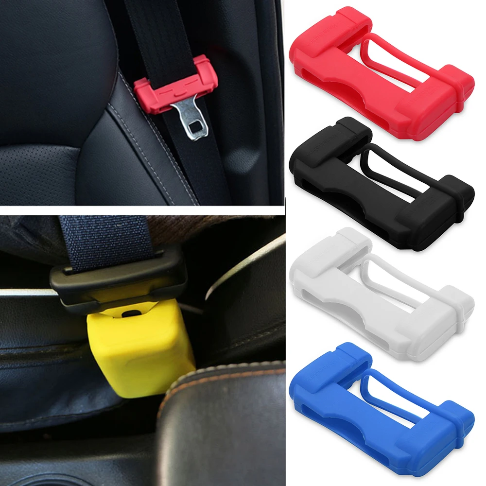 1PC Universal Seat Belt Buckle Cover Silicone Anti-Scratch Cover Collision Avoidance Buckle Clip Protector Interior Saft Tool seat belt covers seat belt protector