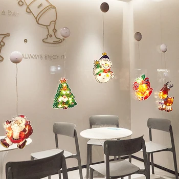 

Outdoor Christmas Silhouette Lights LED Christmas Tree Window Curtain Lights with Suction Cup for Christmas Party Home DU55