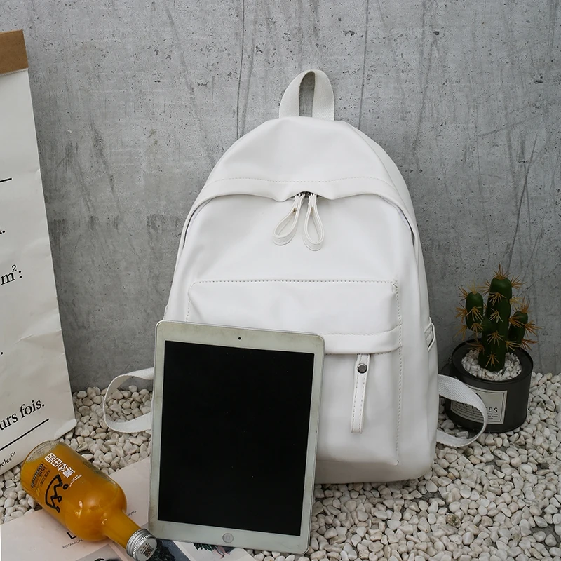 Качественный вместительный рюкзак для женщин, однотонный цвет, искусственная кожа, рюкзак для девочек-подростков, школьный рюкзак