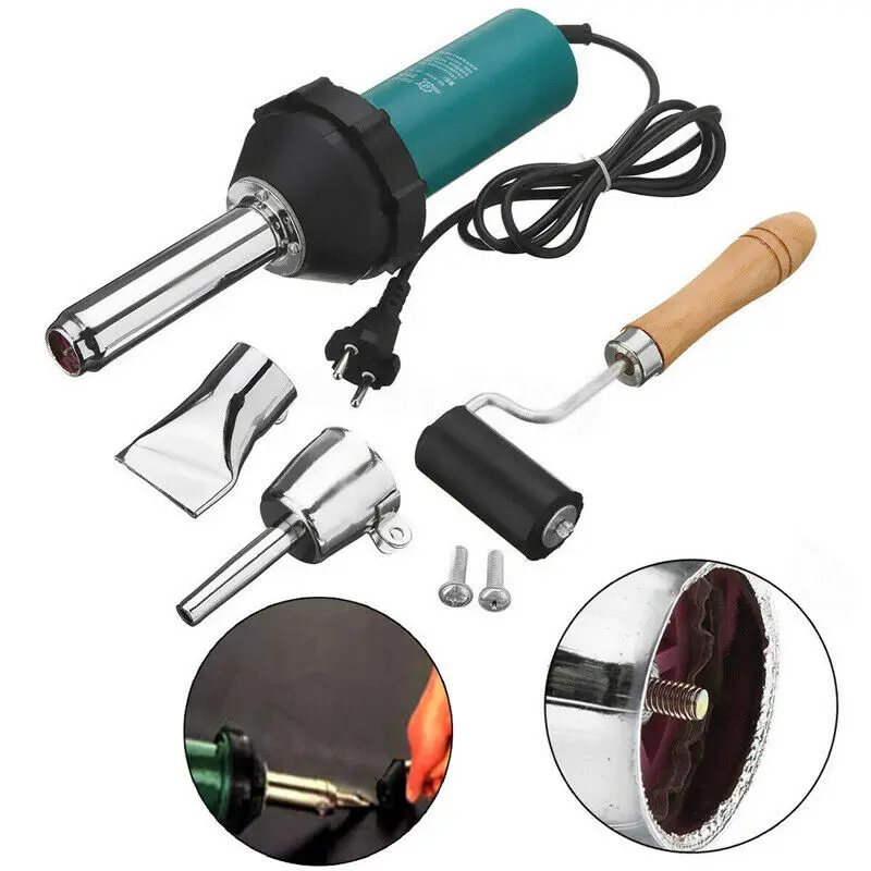 

1080W Hot Air Welding Tool Kit Pistol Plastic Welder Heat Soldering Torch Set Pencil Tip Nozzle Pressure Roller