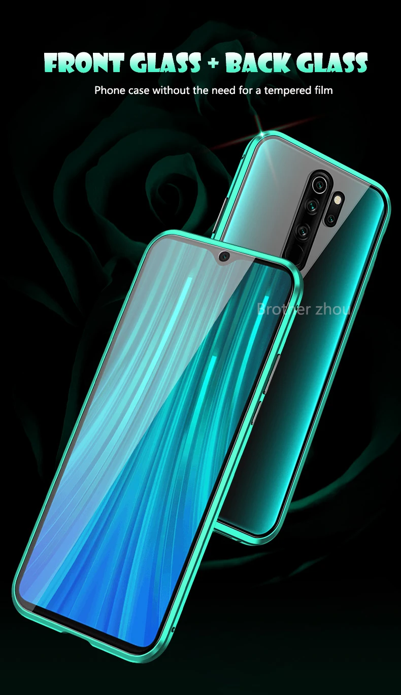 Магнитный флип-чехол для Xiaomi Redmi 8A 8 A чехол противоударный бампер двусторонний закаленное стекло металлический чехол на Redmi8 Redmi8A чехол