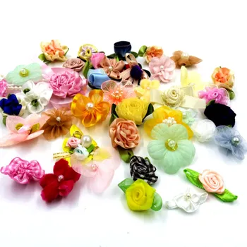 

10/30PCS/pack Random Mix Bow/Flowers/Rosette Girls Boutique Mini Ribbon Hair Bow DIY Garment Accessories