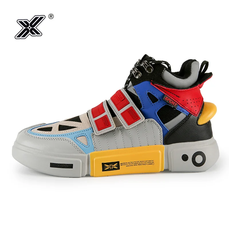Мужские высокие кроссовки X Fashion уличная кожаная дышащая обувь на платформе