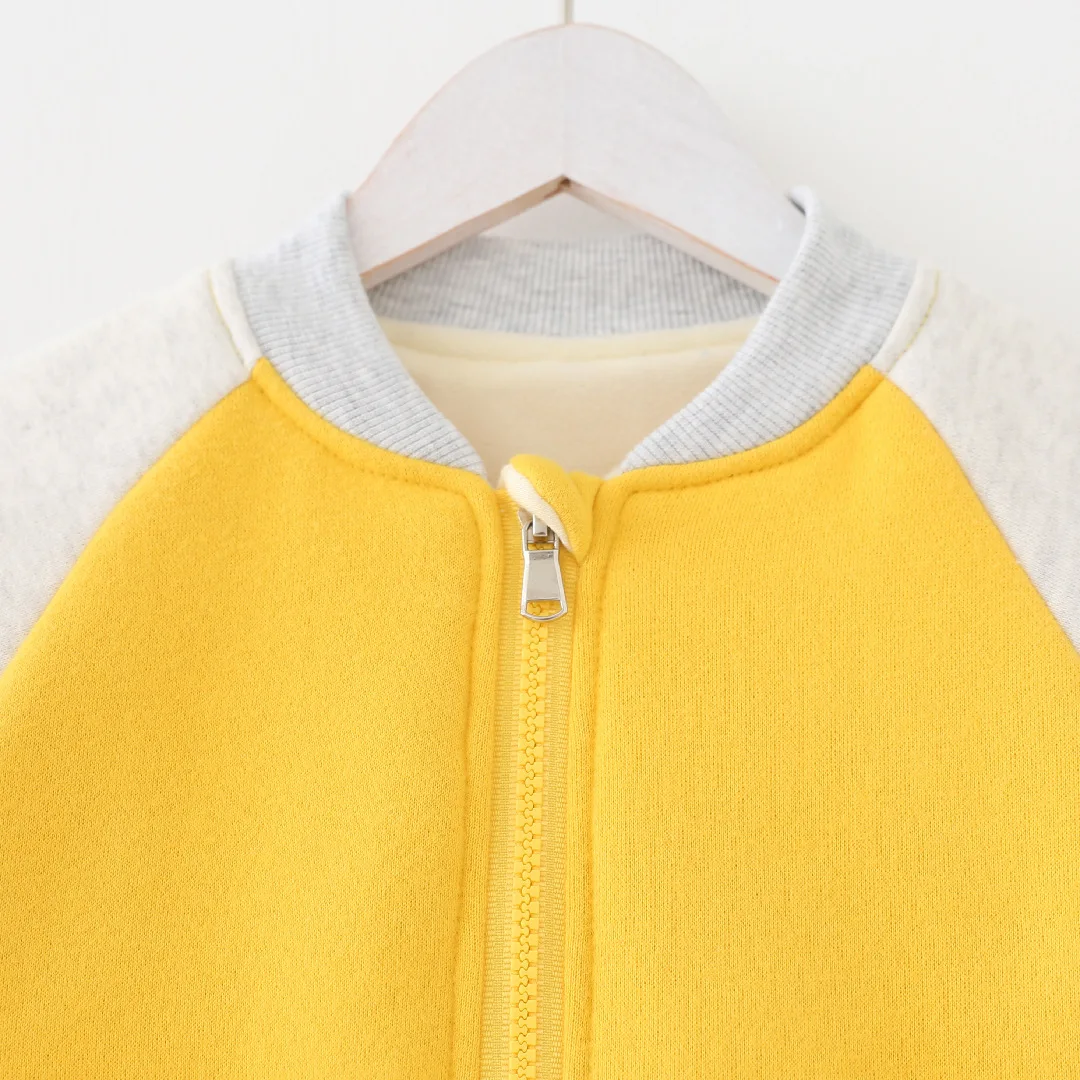 Kids Clothes Boys Jackets Children Baseball Zipper Cartoon Baby Fashion Print Coat Infant Plus Velvet For Children Girls