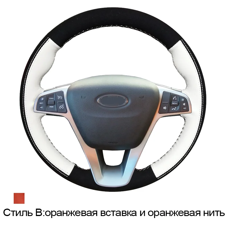 CARDAK черная замша искусственная кожа Чехол рулевого колеса автомобиля для Lada Vesta SW Xray