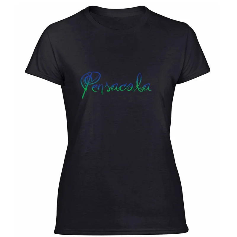 Популярная мужская футболка pensacola florida,, одноцветная, большой размер S~ 5xl, Мужская футболка с надписью, потрясающая, вырез лодочкой - Цвет: Women-Black