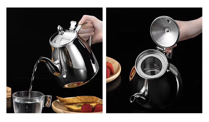 Teiera In Acciaio Inox 800ml Con Infusore - Bollitore Per Tè Sfuso E Bustine, Design Elegante - Foto 5