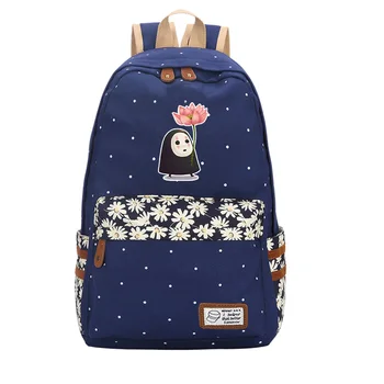 

Anime Backpack No Face Man Printing Backpack Kawaii Canvas School Bags for Teenagers Laptop Backpack Women Cute Bookbag 3 Colors