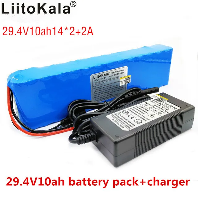 Liitokala DC 24V 10ah 7S4P батареи 15A BMS 250W 29 4 V 10000 mAh батарея для мотора стула набор