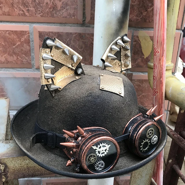 Retro Steampunk Hat Bowler Costume Accesorios Mujeres Hombres