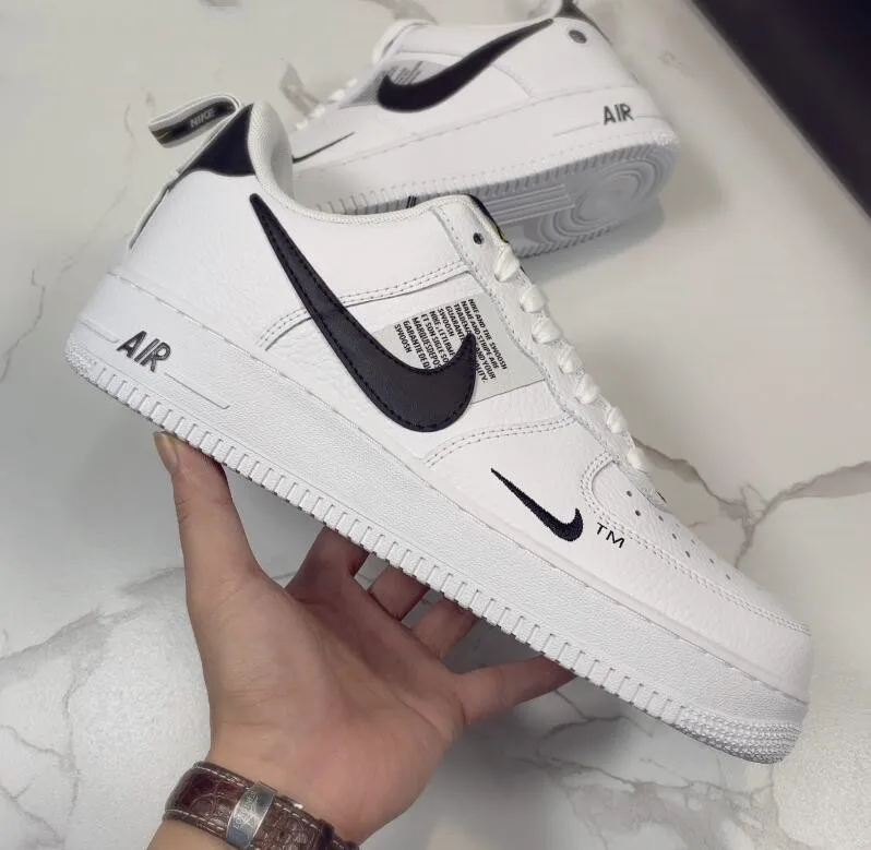 PHOTO COLOR1 Air Force 1 One Low 07 Lv8 Utility черно-белая женская и мужская Обувь Af1 кроссовки - Цвет: PHOTO COLOR1