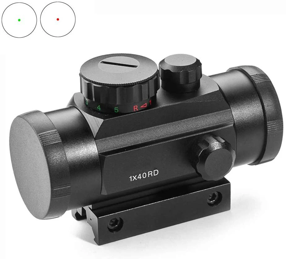 

1x40 Red Dot Scope Sight Tactical Rifle Scope Green Red Dot Collimator Dot With 11mm 20mm Rail Mount Airsoft Air Hunting