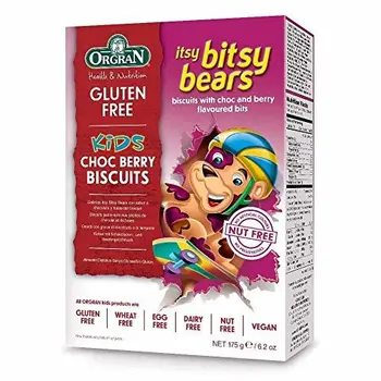 

Orgran Kids Itsy Bitsy Bears Biscuits Chocolate & Berry (Schokoladen-Beeren Kekse) - 175 g glutenfrei