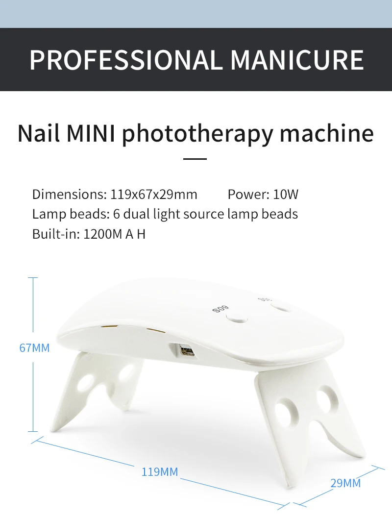 Máquina de Secador de Unhas sem Fio 6w Branco Mini Lâmpada Portátil Unha Ferramenta Arte Cabo Usb Único Dedo Recarregável uv Led 8 High Quality Beleza e saúde