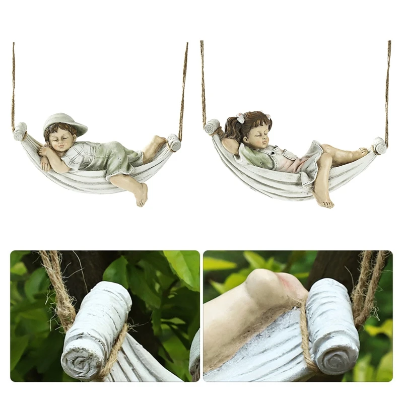 

Fairy Garden Hammock Child Fairies Figurines Accessorie for Outdoor Garden Decor Dropshipping