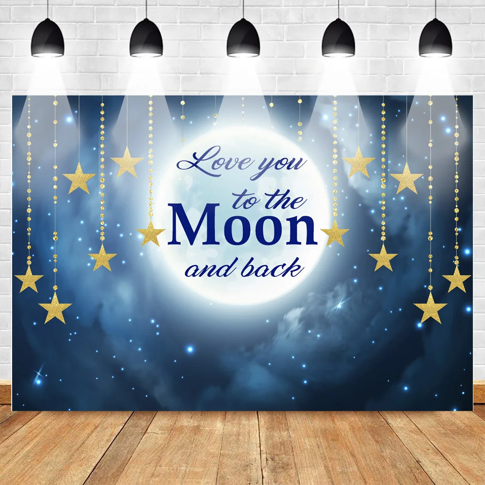 Фотофон с надписью Love You to the Moon and Back для фотосъемки новорожденных детей