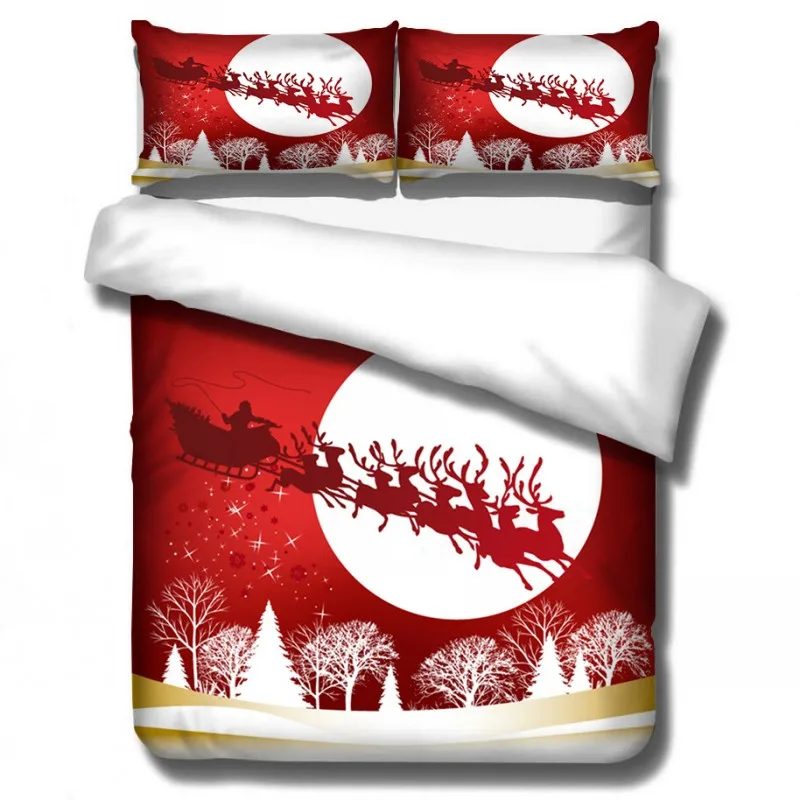 Christmas 1 Cartoon Santa Claus Elk Bedding Sets Baby Kids Boys Girls Christmas Gift Duvet Covers Pillowcases Comforter Cover Bedclothes - Цвет: Christmas 1