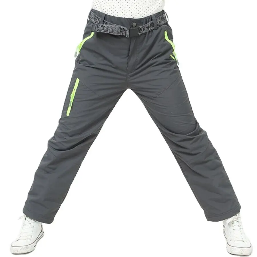 Autumn Winter Children Outdoor Pants Fleece Trousers Russian Winter Snow Kids Girls Boys Windproof Waterproof Ski Pants