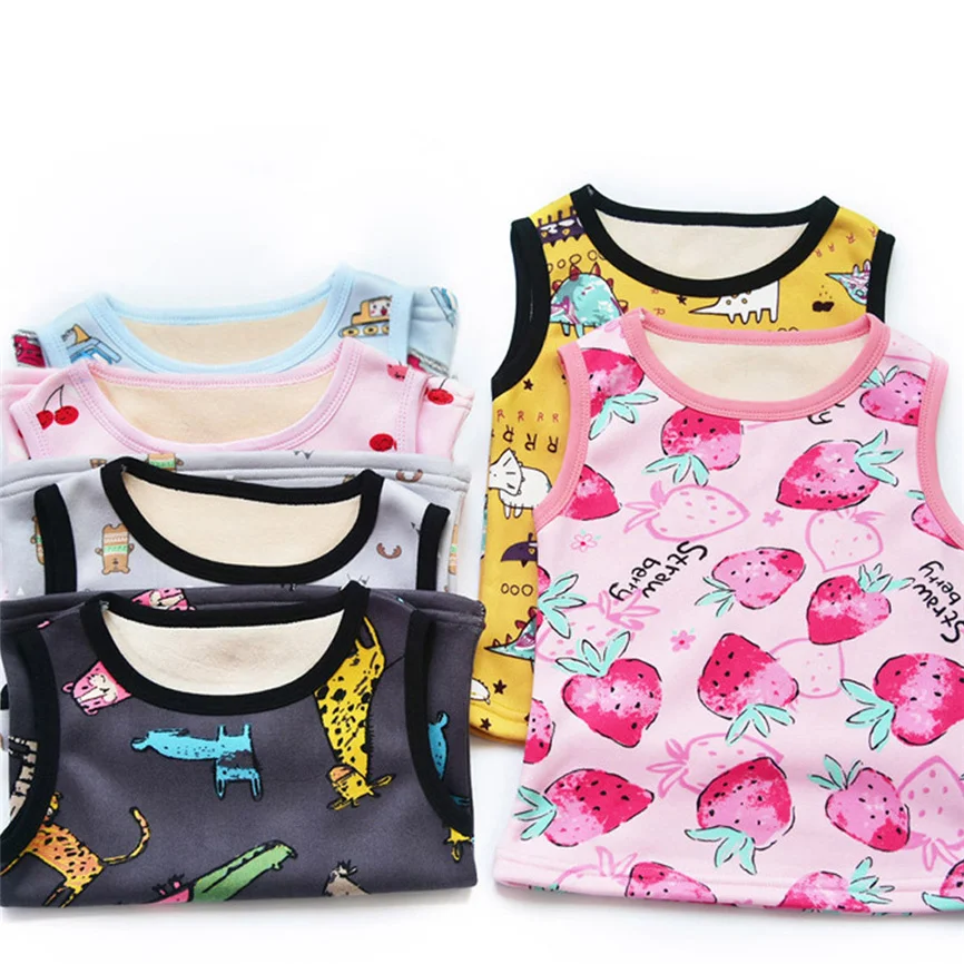

Children's Vest Toddler Baby Kids Boys Girls Costume Winter Keep Warm Lovely Cartoon Coat Printting Outwear Clothes Waistcoat